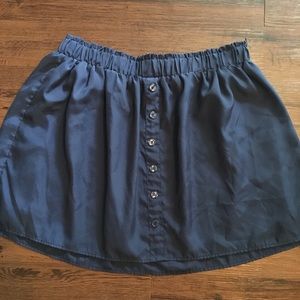 Navy swing skirt with buttons